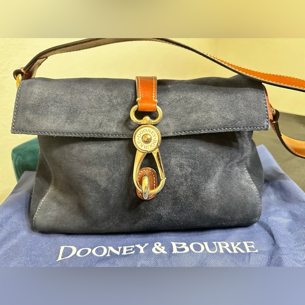 Dooney and Burke NAVY suede Libby hobo bag